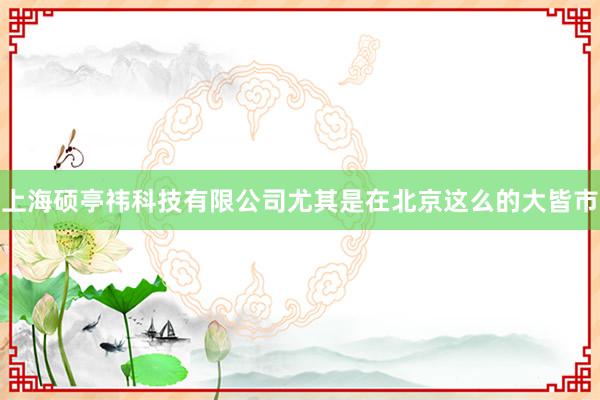 上海硕亭祎科技有限公司尤其是在北京这么的大皆市